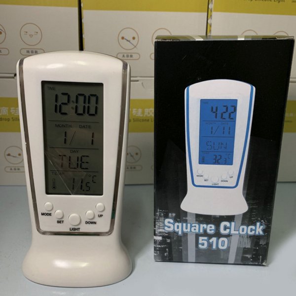 Digital Calendar Temperature LED Digital Alarm Clock with Blue Back light Electronic Calendar Thermometer Led Clock With Time#